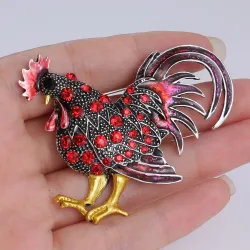 Crystal rooster broochBrooches
