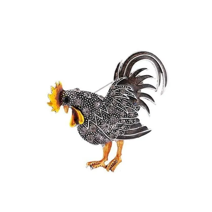 Spilla gallo di cristallo