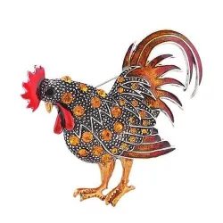 broche de galo de cristal