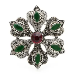 Stor akrylblomma - vintage brosch