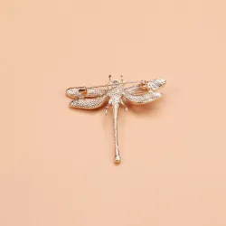 Libellula di cristallo con perla - spilla