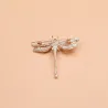 Libélula de cristal com pérola - broche