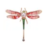 Libélula de cristal com pérola - broche