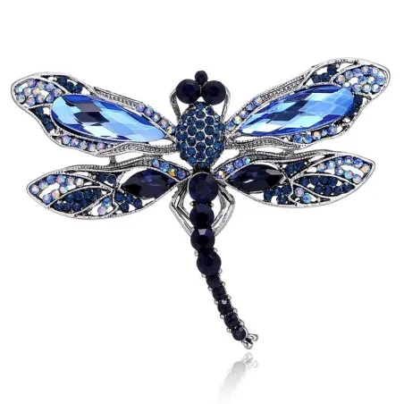 Libellula di cristallo blu - spilla