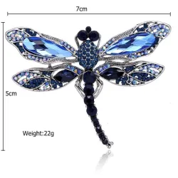 BrochesLibélula de cristal azul - broche