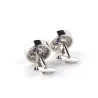 Round crystal silver cufflinksCufflinks