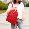 Leather backpack - with decorative studs - large capacityBackpacks