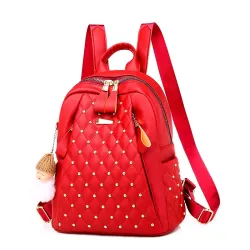Leather backpack - with decorative studs - large capacityBackpacks