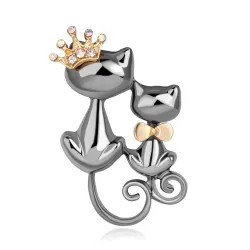 Broche double chats