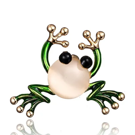 Grønn froskebrosje