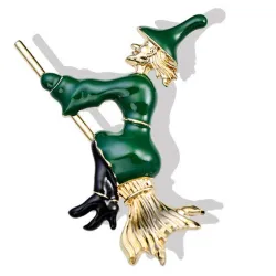Bruxa na vassoura - broche