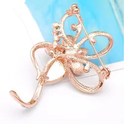 Pink opal flower with crystals - elegant broochBrooches