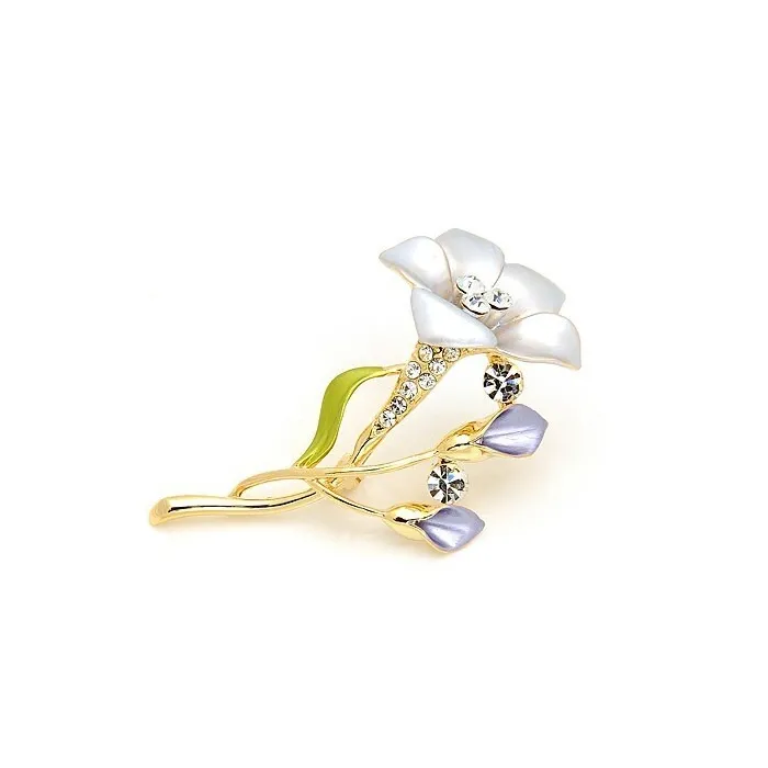 Broche fleur en cristal