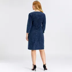 Strikket denimkjole - plus size