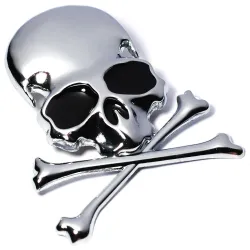 Metal skull / bones - emblem - car stickerStickers