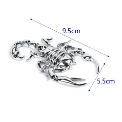 Srebrny skorpion - metalowy emblemat - naklejka na samochódNaklejki