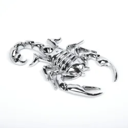 Silver scorpion - metal emblem - car stickerStickers