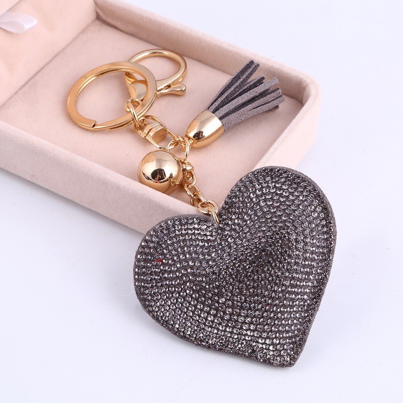 Coeur en cristal - porte-clés en métal