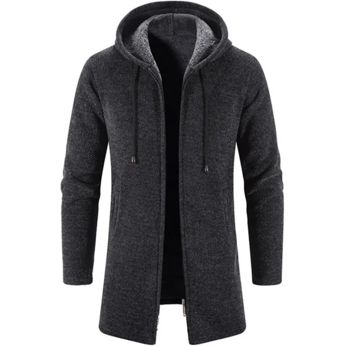 Elegant warm pullover - long hooded sweaterJackets
