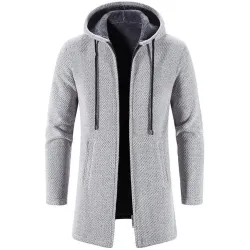 Elegant warm pullover - long hooded sweaterJackets