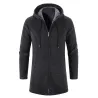 Elegant warm pullover - long hooded sweaterJackets
