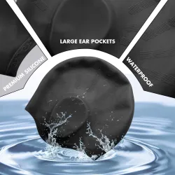 Siliconen badmuts - oren / lang haar bescherming - waterdichtZwemmen