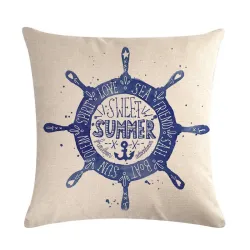 Federa decorativa - bussola / ancora stampata - 45 * 45 cm
