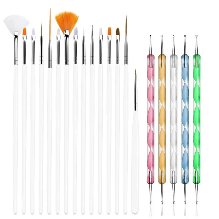 Nail art penslar - med prickverktyg - set