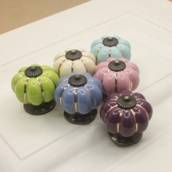 Puxador de móveis de cerâmica - puxadores em forma de abóbora