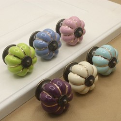 Puxador de móveis de cerâmica - puxadores em forma de abóbora