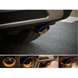 Universal car exhaust pipe - muffler - stainless steel - roasted blueExhaust mufflers