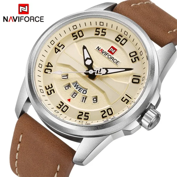 NAVIFORCE - montre de sport classique - quartz - bracelet cuir - étanche