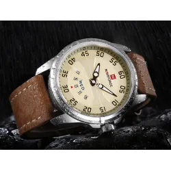 NAVIFORCE - montre de sport classique - quartz - bracelet cuir - étanche