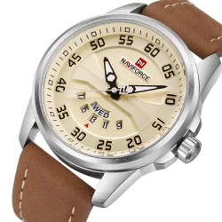 NAVIFORCE - montre de sport classique - quartz - bracelet cuir - étanche