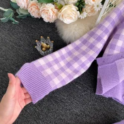 Gebreide plaid set - rok - vest - vestJurken