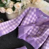 Gebreide plaid set - rok - vest - vestJurken