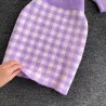 Gebreide plaid set - rok - vest - vestJurken
