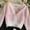 Completo scozzese in maglia - gonna - gilet - cardigan