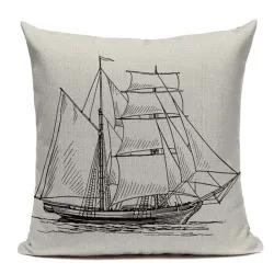 Fundas de cojinesFunda de almohada decorativa vintage - estilo océano - 45 cm * 45 cm