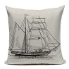 Fronha decorativa vintage - estilo oceano - 45 cm * 45 cm