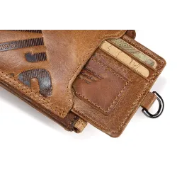 Vintage leather wallet - card / coin holder - large capacityWallets