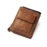 Skórzany portfel vintage - etui na karty / monety - duża pojemnośćPortfele