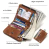 Skórzany portfel vintage - etui na karty / monety - duża pojemnośćPortfele