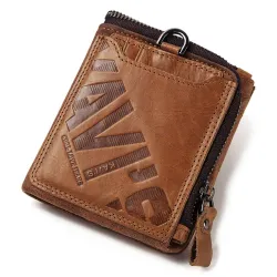 Skórzany portfel vintage - etui na karty / monety - duża pojemnośćPortfele