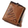 Skórzany portfel vintage - etui na karty / monety - duża pojemnośćPortfele