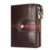 Skórzany portfel vintage - etui na karty / monety - duża pojemnośćPortfele