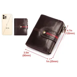 Skórzany portfel vintage - etui na karty / monety - duża pojemnośćPortfele