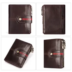 Vintage leather wallet - card / coin holder - large capacityWallets