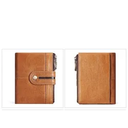 Vintage lærlommebok - kort / myntholder - stor kapasitet