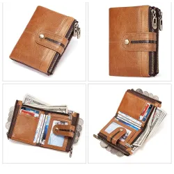Vintage leather wallet - card / coin holder - large capacityWallets